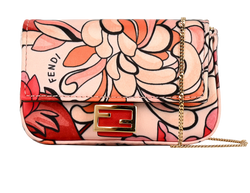 Nano Floral Baguette Charm Bag, Satin, Pink, 7AR844AF3W2098241, B/DB, 3*